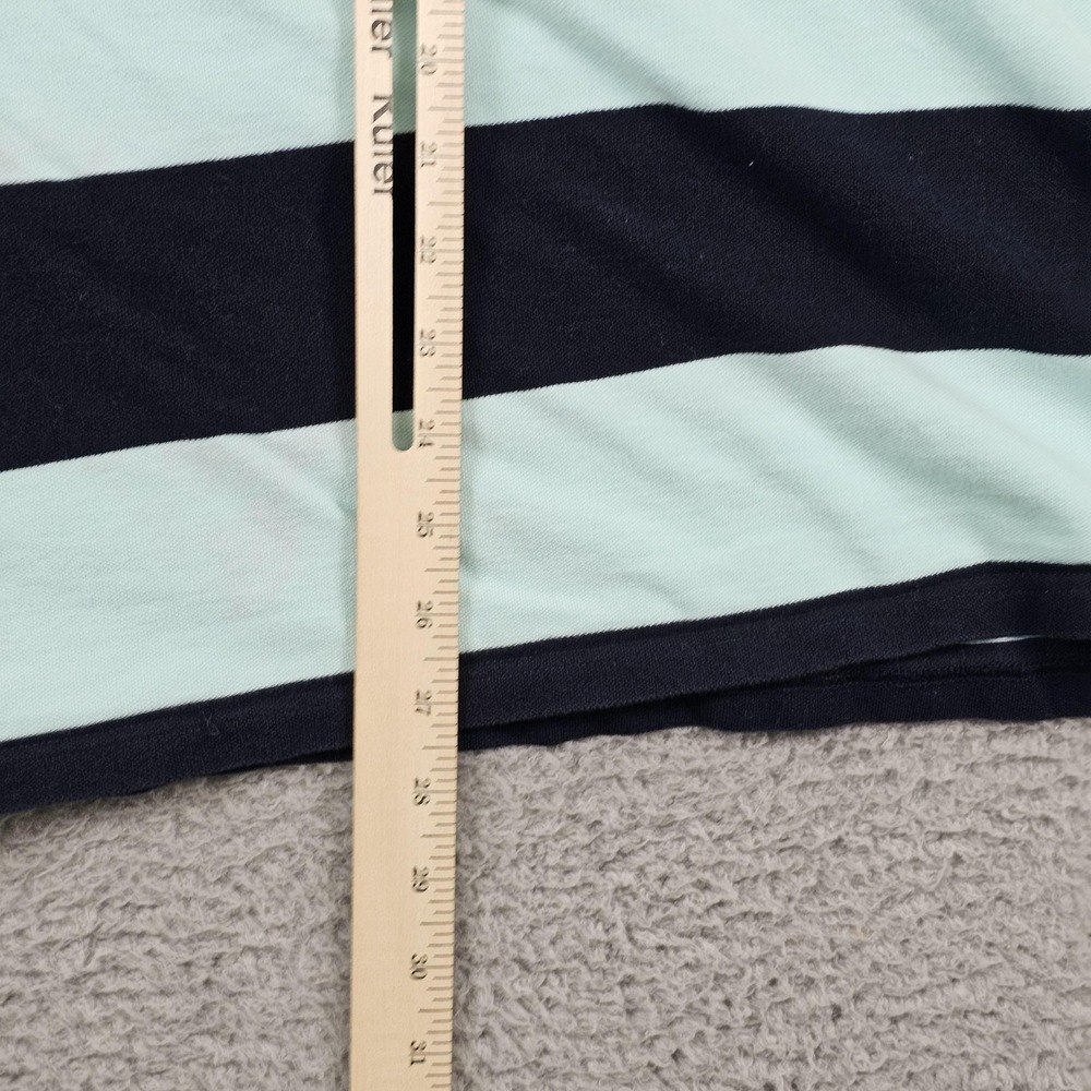 Barbour Polo Shirt Mens 2XL Blue Navy Striped Rugby 100% Cotton Short Sleeve - Picture 9 of 10